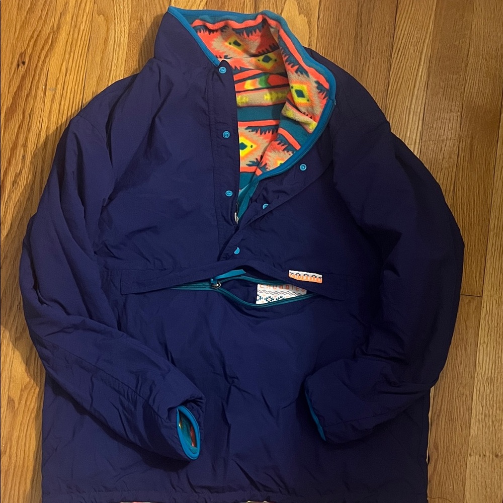 Chubbies Blue Jacket with Vibrant Patterned Lining